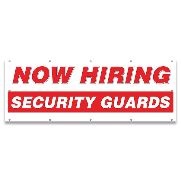 Signmission Now Hiring Security Guards Banner Apply Inside Accepting Application Single Sided B-120-30305 - main